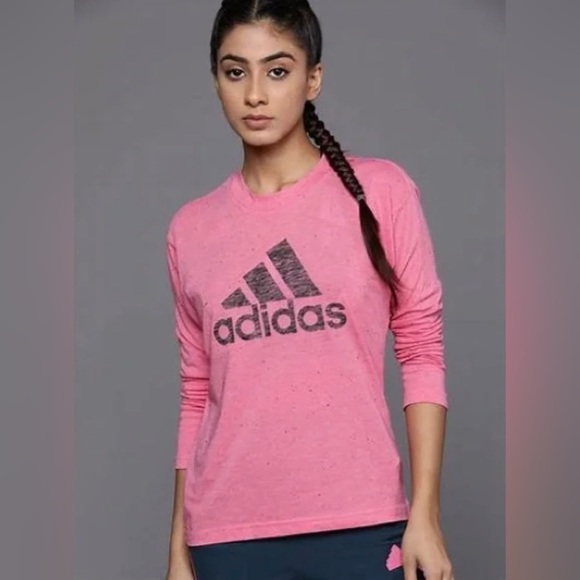 Adidas Woman’s Medium Future Icons Winners 3.0 Long Sleeve Top Pink Tee T Shirt - Picture 1 of 6